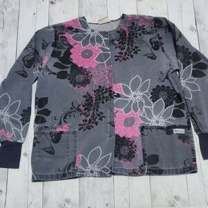 Uniform Advantage (UA Scrubs) Floral Scrub Jacket Size Medium